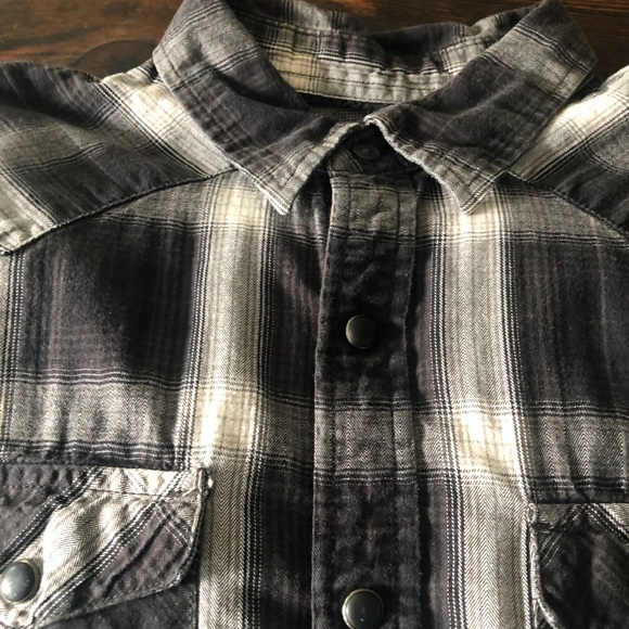 American Eagle Western Plaid Shirt Medium - Picture 4 of 9
